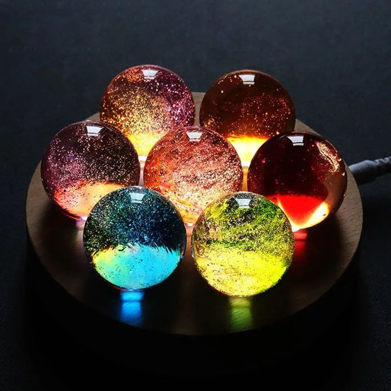 Aesthetic Art Figurines Colorful Glass Ball Miniatures Living Room Table Top Items Decorations Funny Gift Ornaments for Interior
