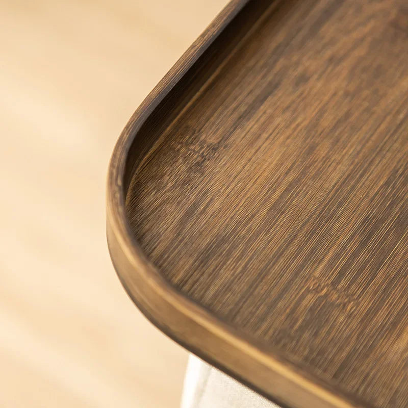 Bamboo Dried Fruit Plate Tray, Simple Mobile Small Tea Table, Modern Coffee Corner Table