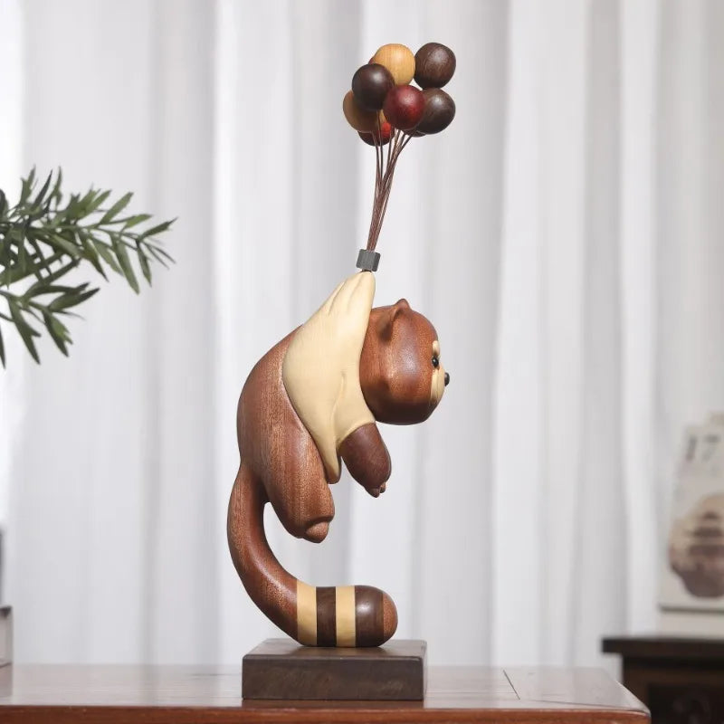 Wooden Ornaments Creative Magnetic Attraction Bear Figurines Room Miniature Desk Accessories Modern Home Decorations Funny Gifts