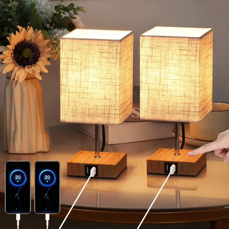 Led Desk Lamp Bedside Lamps Touch Dimmable Table Lamp with Usb and Type C Port  Quick Charging Reading Light Eye Protection