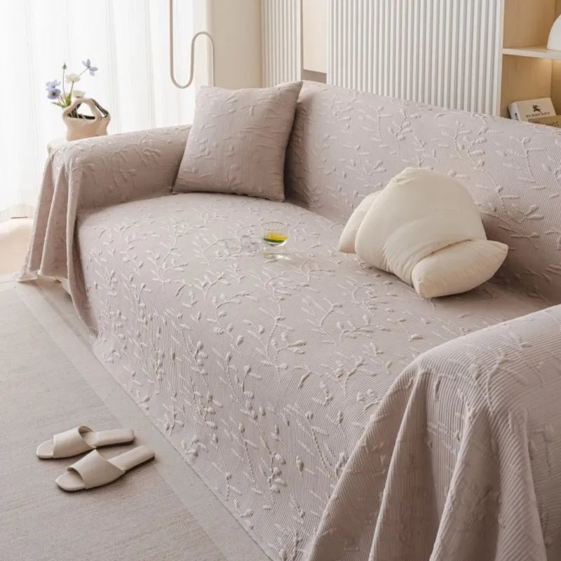 All-Season Universal Ice silk Butterfly Couch Camping Blanket Vintage Bamboo Fiber Solid Sofa Cover Full Coverage Non-Slip Couch