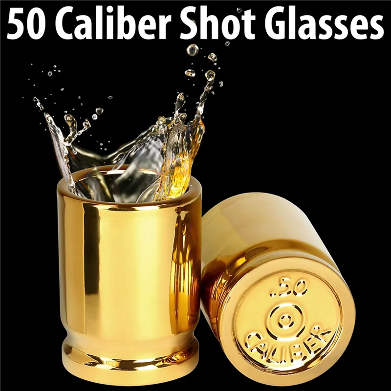 ABVT-4Pcs 50 CAL SHOT GLASSES SHOT Wineglass , Shot Wineglass Hold 90Ml