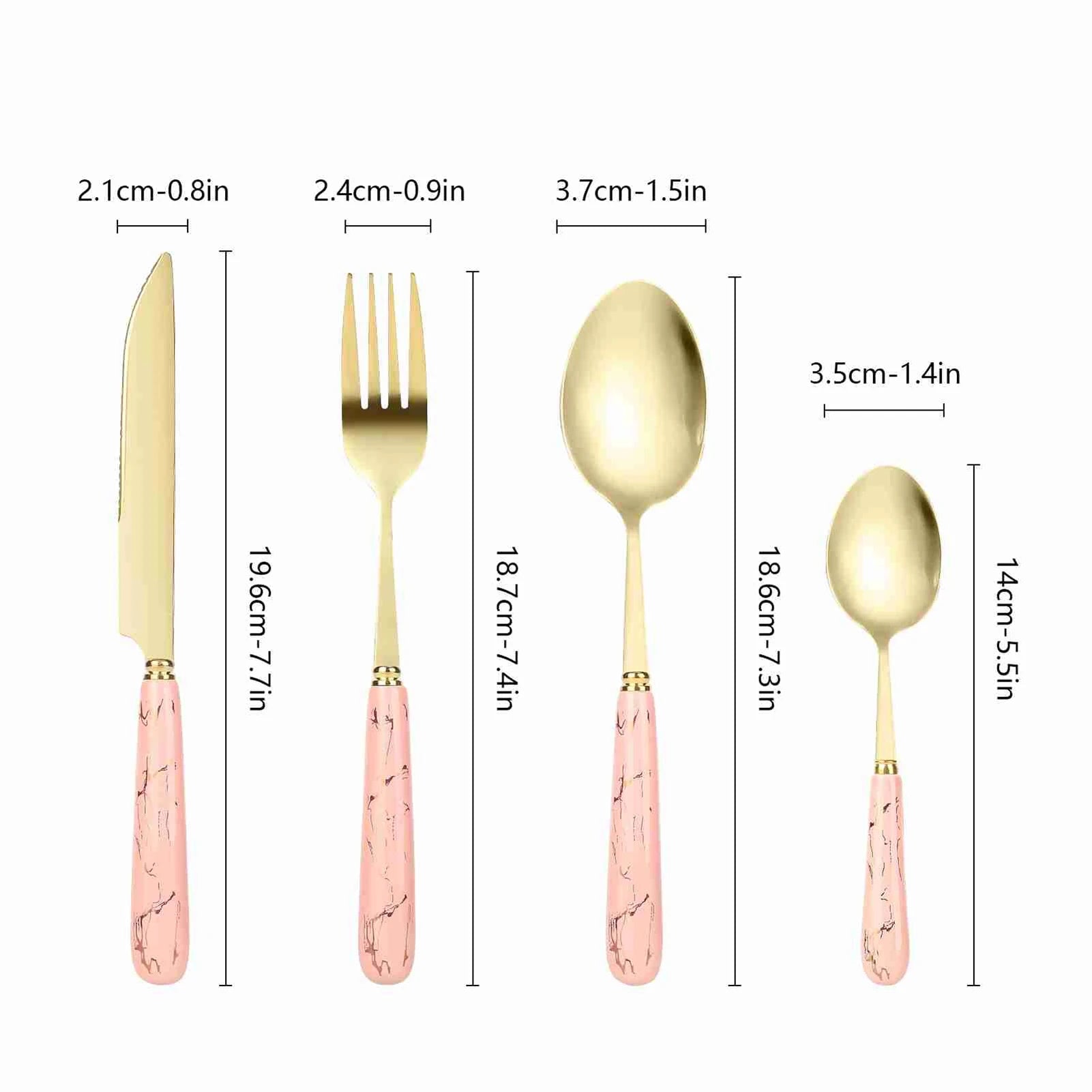 24Pcs Forks and Spoons Tableware Set Stainless Steel Forks and Spoons Cutlery Set for Home Kitchen Restaurant