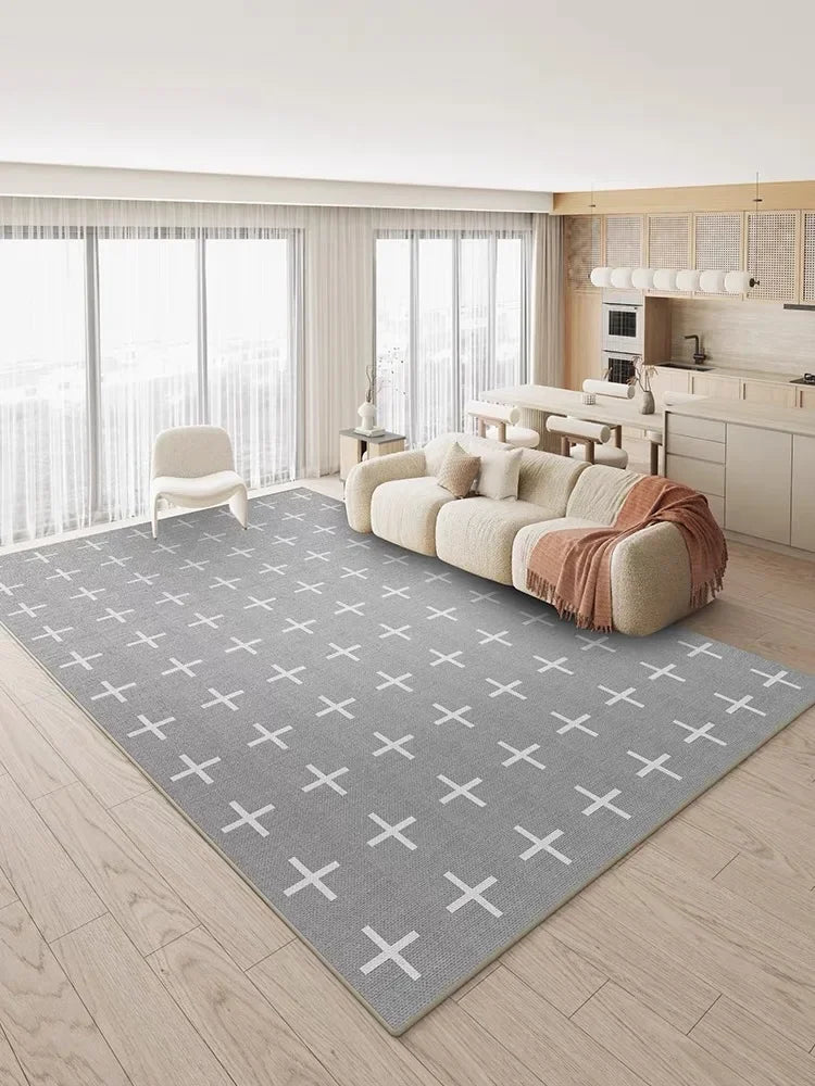VIKAMA French Vintage Loop Pile Carpet Light Luxury Modern High-class Cream Style Home Bedroom Bedside Mat Coffee Table Rug