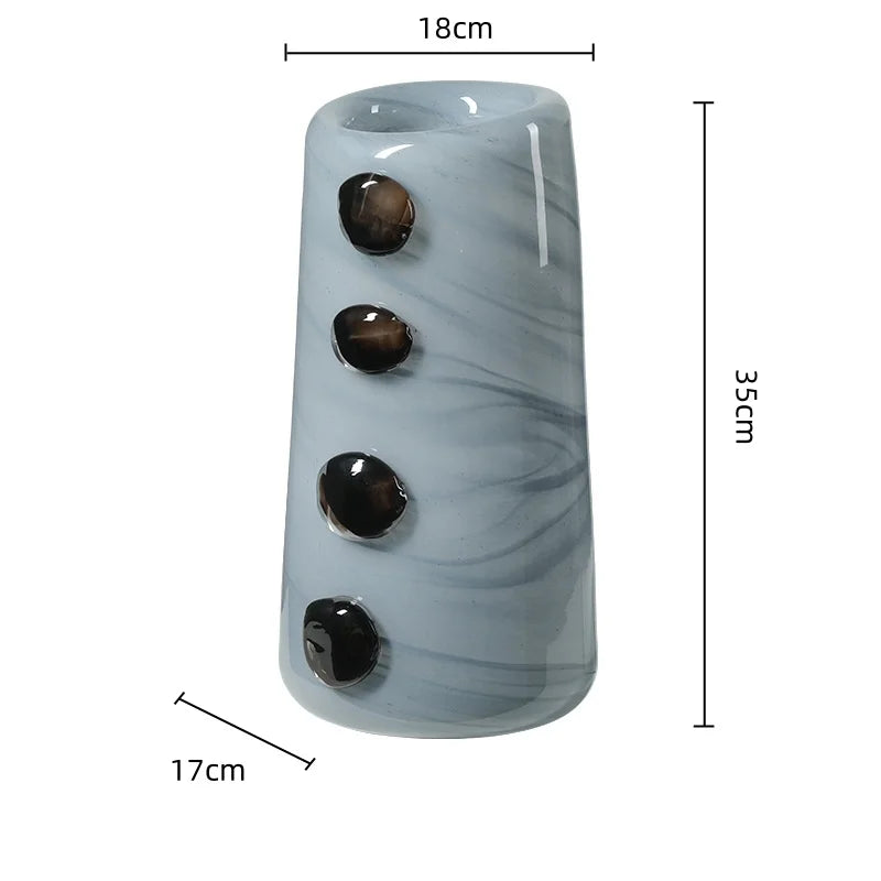 Glass Vase Creative Pebble Relief Flower Vase Flower Arrangement Accessories Terrarium Home Decoration Accessories