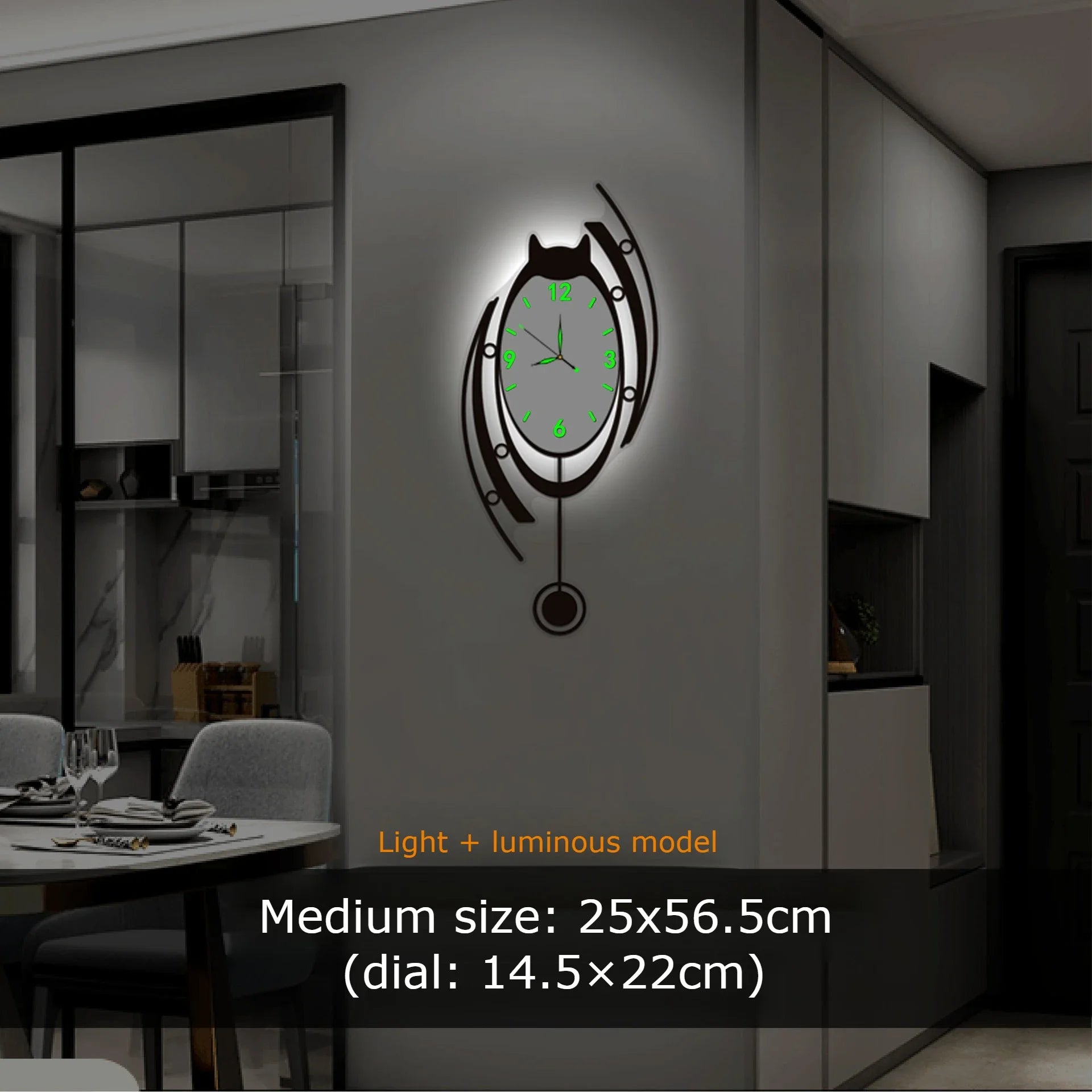 Large Acrylic Wall Clocks Luminous Silent Modern Art Clocks Wall Luxury Nordic Aesthetic Watches Elegant Clock Living Room