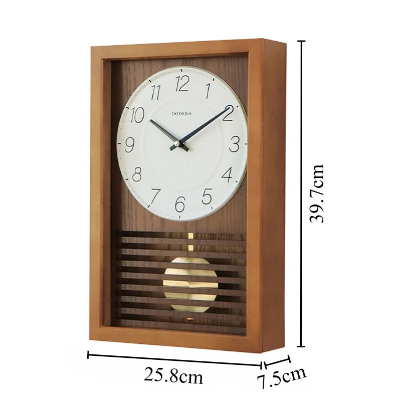 Wood Retro Wall Clock Living Room Pendulum Clocks Vintage Art Watches Rectangle Creative Desk Watch Room Design Home Decoration
