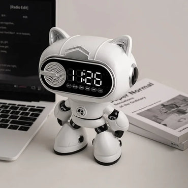 Led Nixie Table Clocks Charging Model Bluetooth Night Radio Art Alarm Clocks Cat Luxury Digital Clock Desktop Clock Decoration