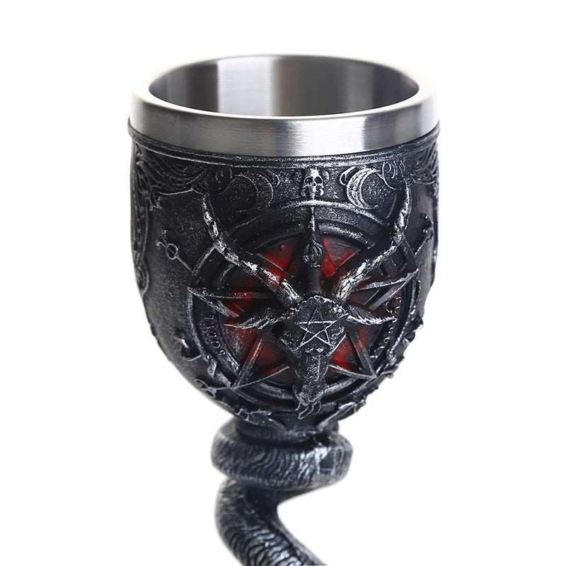 200ml Baphomet Wine Glass Buffmet Resin Stainless Steel Goblet Horn Cocktail Glasses Whiskey Cup Pub Bar Drinkware Dropshipping