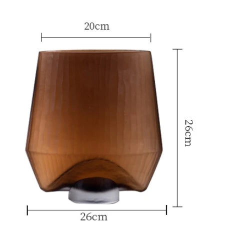 European Style Frosted Multi-edge Design Transparent Glass Vase Creative Hydroponic Flowers Living Room Decoration Ornaments