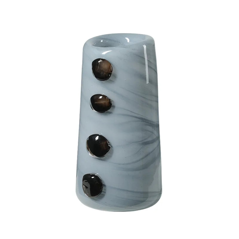 Glass Vase Creative Pebble Relief Flower Vase Flower Arrangement Accessories Terrarium Home Decoration Accessories