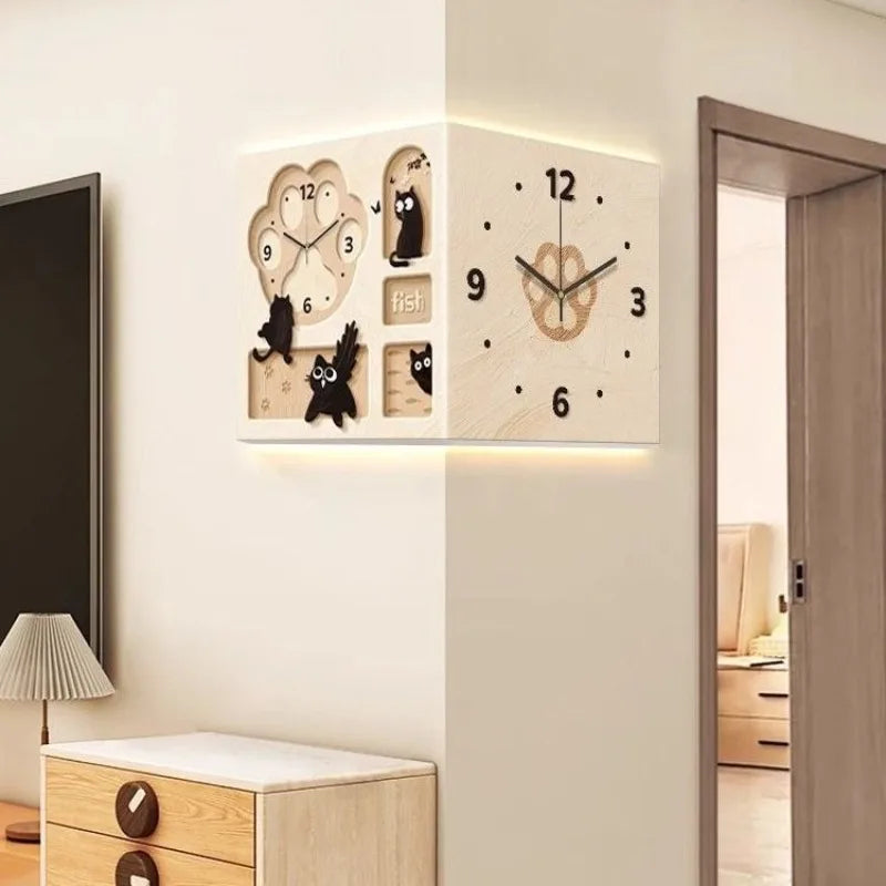 Silent Corner Wall Clock Modern Wall Watch Large Interior Watches Luxury Living Room Decor Elegant Home Decoration Home Decor