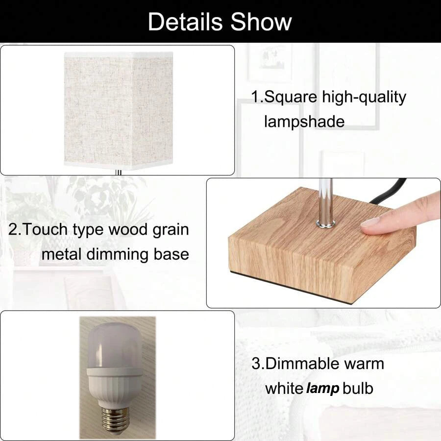 Led Desk Lamp Bedside Lamps Touch Dimmable Table Lamp with Usb and Type C Port  Quick Charging Reading Light Eye Protection