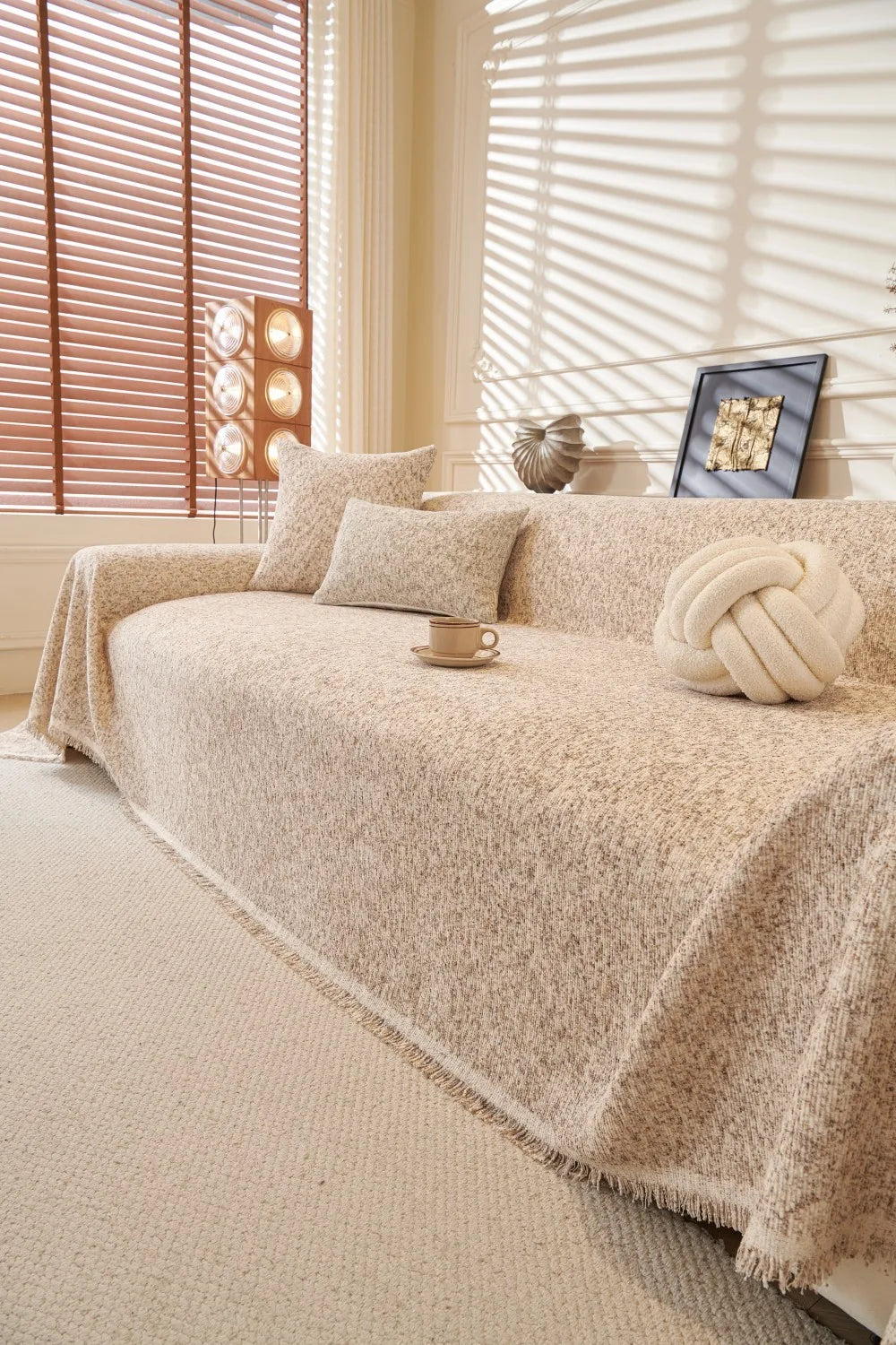 Cat Scratch Resistant Dustproof Sofa Cushion Universal Striped Pattern Blanket Mat 2025 All-Season Chenille Sofa Cover Slipcover