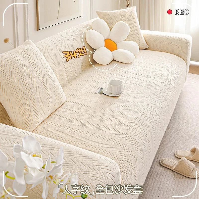 Cream-style Cat Scratch-resistant Elastic Sofa Cover Full Package All-season New Anti-slip Sofa Seat Cushion Sofa Covers