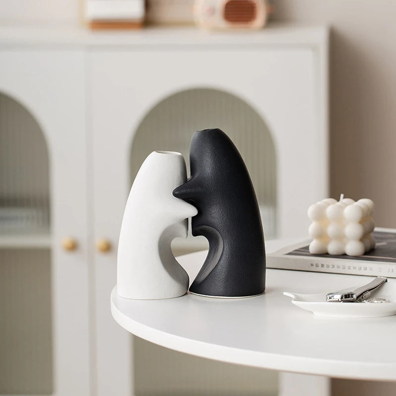 Art Hug Ceramics Vase Japanese Style Ceramics Vase Desktop Ornament Vase Flower Arrangement Vase Modern Table Decorative Vase