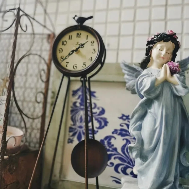 Bird Shape Table Clock Retro Pendulum Desk Clocks Silent Living Room Decoration Tabletop Watch Luxury Bedroom Desktop Watches