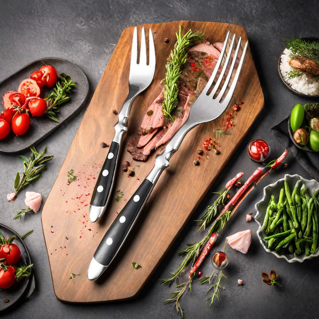 Classic Elegant Stainless Steel Cutlery Set Fork Spoon Knife Full Dinning Fork Steak Knife Teaspoon Creative Dinnerware Set