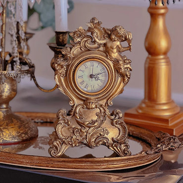 Resin Roman Dial Table Clocks, Retro Clocks, Office Desktop Ornaments, Decoration Items, Nordic Watch Decor, Home Accessories