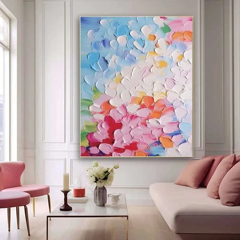 Dafeng Oil Painting Orignial Thick Texture Abstract Oil Painting on Canvas Wall Art Flower Picture For Home Decoration No Frame