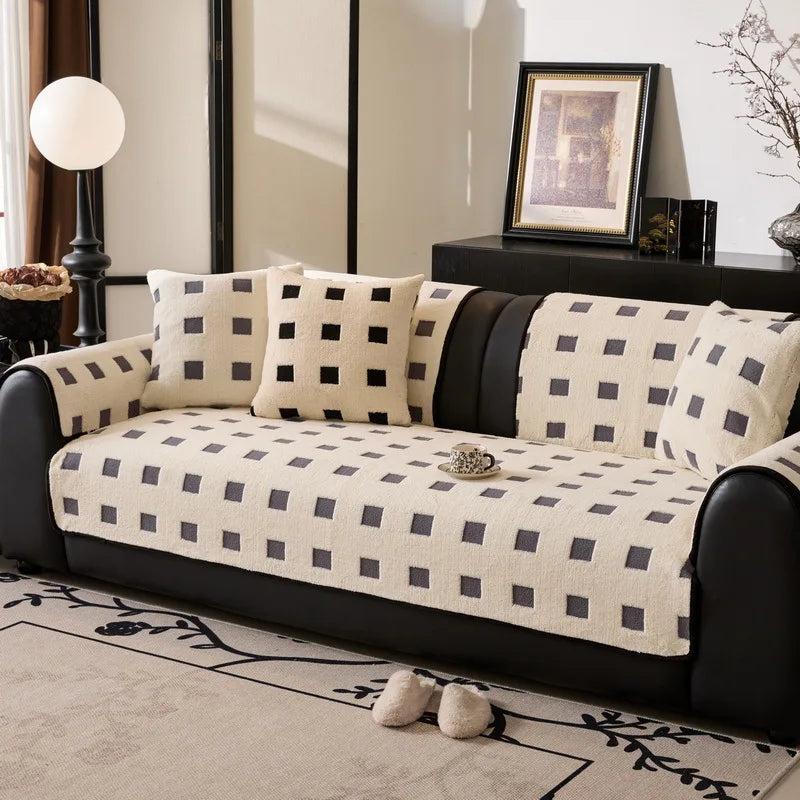 EIFLOY-Winter Plush Sofa Cover 3 Seater, 4 Seat, Covers for Armchairs, Velvet Couch Slipcover, Non-slip, Furniture Protector