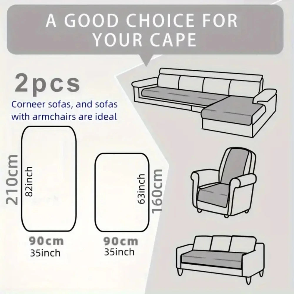 2pcs/Set Honeycomb Jacquard Plush Sofa Covers for Living Room Corner Sofa Couch Seat Cover Sofa Towel