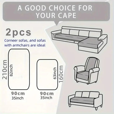 2pcs/Set Honeycomb Jacquard Plush Sofa Covers for Living Room Corner Sofa Couch Seat Cover Sofa Towel