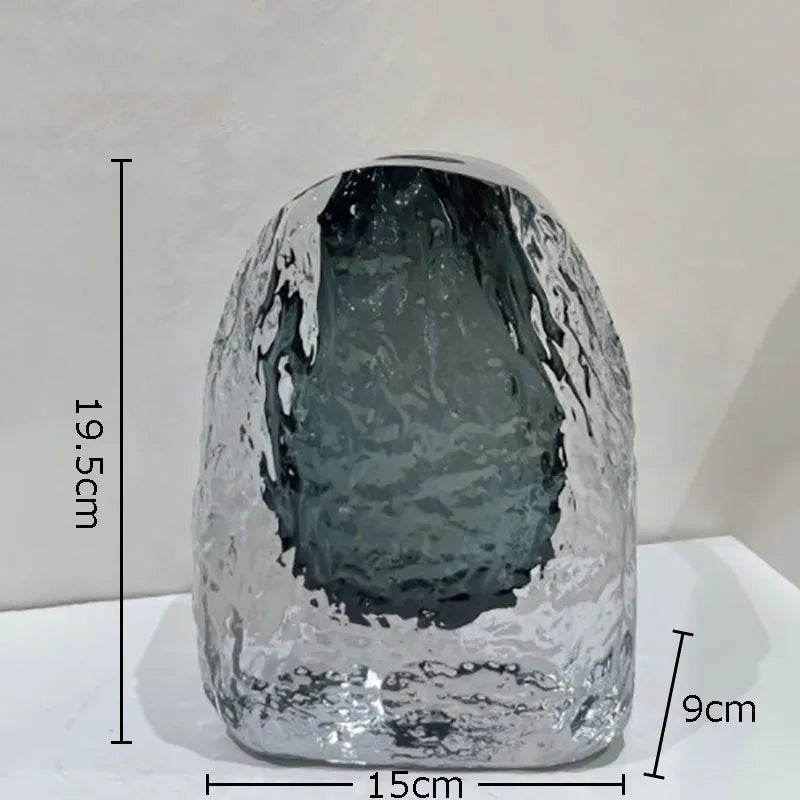 Gradient Glazed Glass Vase Desk Decoration Hydroponics Flower Pots Decorative Flower Arrangement Modern Home Decor Floral Vases