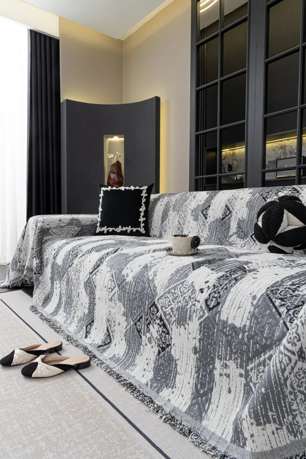 Tie Dying Chenille Sofa Cover Full Coverage Non-Slip Couch Protector 2025 All-Season Universal Couch Camping Blanket Dust Guard