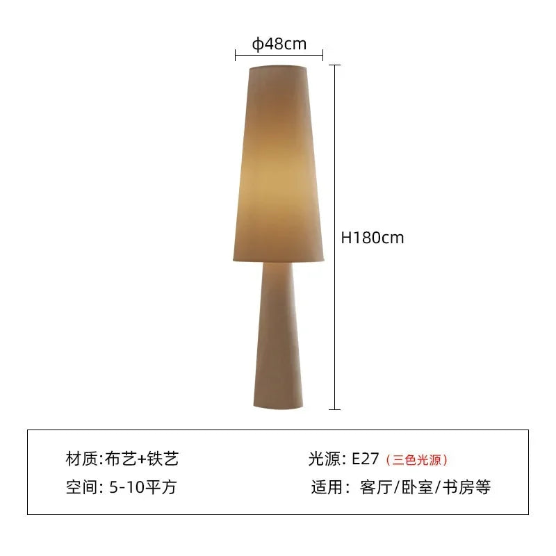 Nordicfloor Light Cream Style Fabric Led Floor Lamp For Living Room Sofa Corner Home Decor Bedroom Bedside Lamp