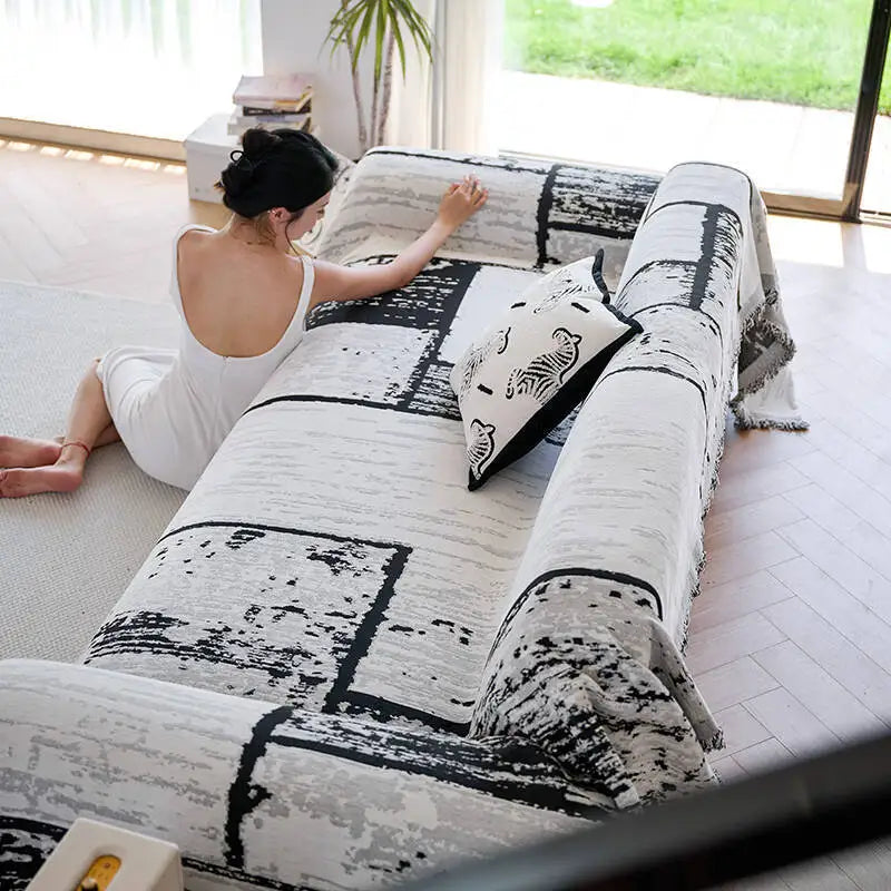 EIFLOY-Retro Chenille Sofa Towel Cover, Anti Cat Scratch, Universal Recliner Couch Cover, 1 Pc, 2 3 4 Seats, Drop Shipping