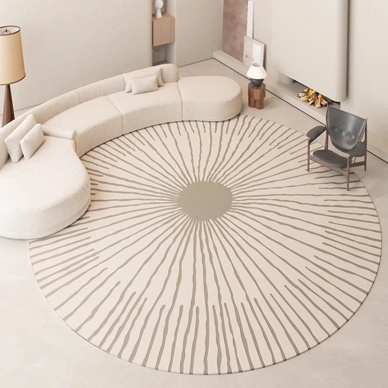 Cream Style Carpets for Living Room Thicken Plush Bedroom Decor Round Carpet Fluffy Soft Lounge Floor Mat Washable Cloakroom Rug