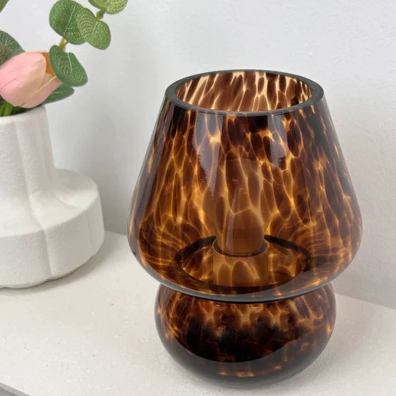 Glass Table Lamp Mushroom Desk Lamps Bedroom Bedside Desktop Decorative Room Night Light Modern Minimalist Atmosphere Led Lights