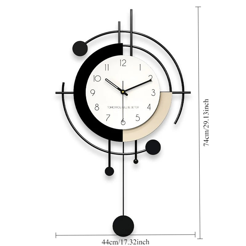 Modern Simple Wall Clock Living Room Silent Luxury Creative Metal Casing Groot Nordic Bedroom Wall Clocks Gift Ideas Home Decor