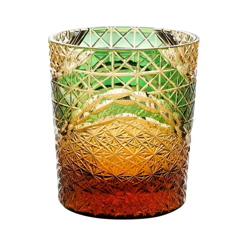 Wine Glasses Luxe Handmade Chrysanthemum Glass Wine Set Edo Kiriko Whisky Glass Japanese Carved Wedding Wine Glasses Vintage Cup