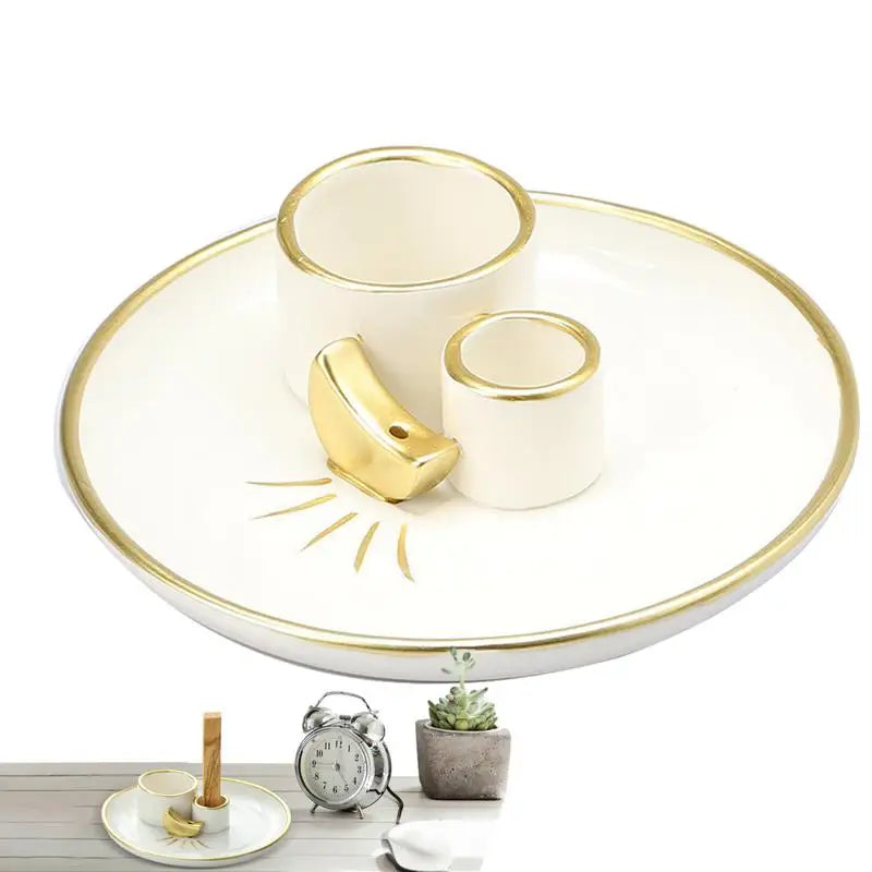 Sage Holder Ceramic Incense Burner Holder Stick Decorative Ash Catcher Tray Candle Holder Incense Burner Stick Holder Plate