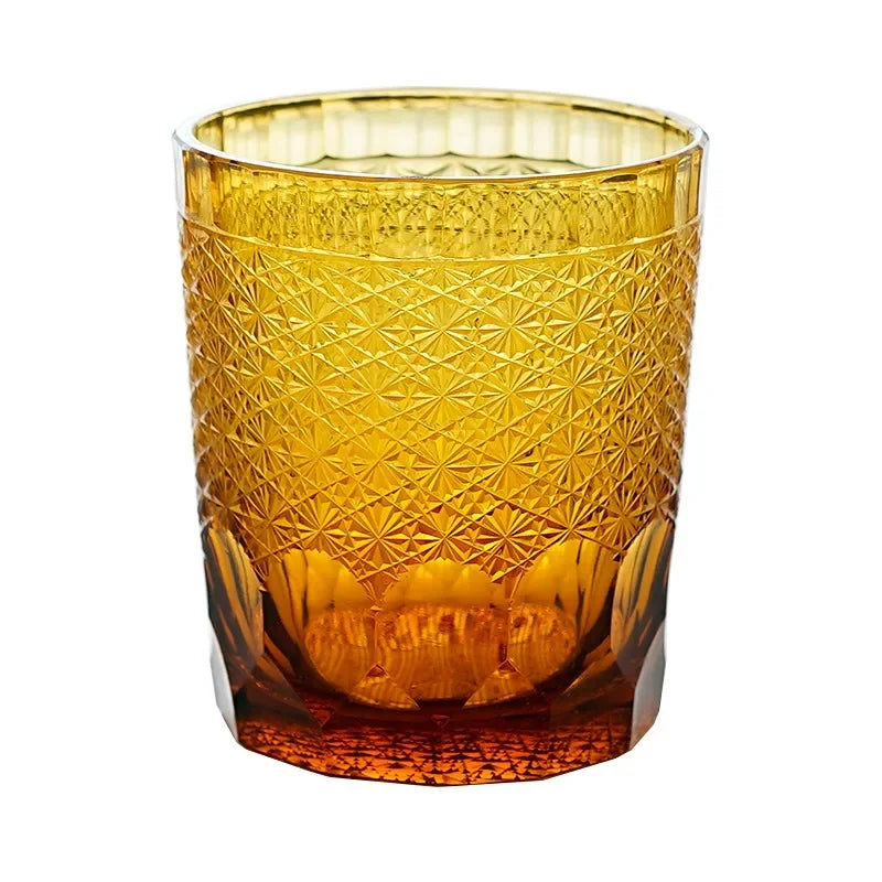 Wine Glasses Luxe Handmade Chrysanthemum Glass Wine Set Edo Kiriko Whisky Glass Japanese Carved Wedding Wine Glasses Vintage Cup