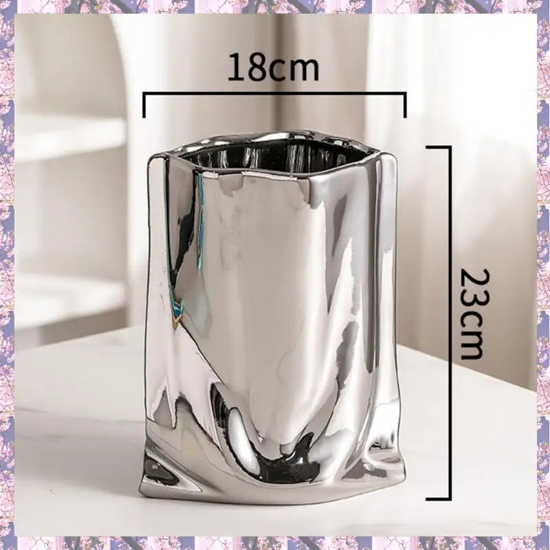 2025 Trend Nordic  Electroplating Vases Flower Vase For Living Room Home Decoration Ornament Flower Arrangement Flower Po