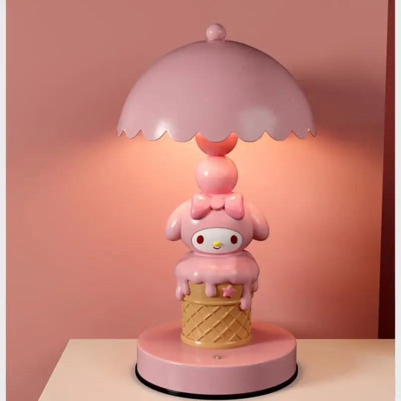 Sanrio Small Desk Lamp Cartoon My Melody Headboard Lamp Eye Friendly Study Rechargeable Girl Study Desktop Cute Decoration Gifts