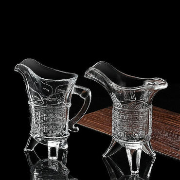 2pcs Sets Creative Liquor Cup Personalized Ancient Imperial Wine Cup 100ml Antique Wine Glass Art Design Three Legged Glass Cup
