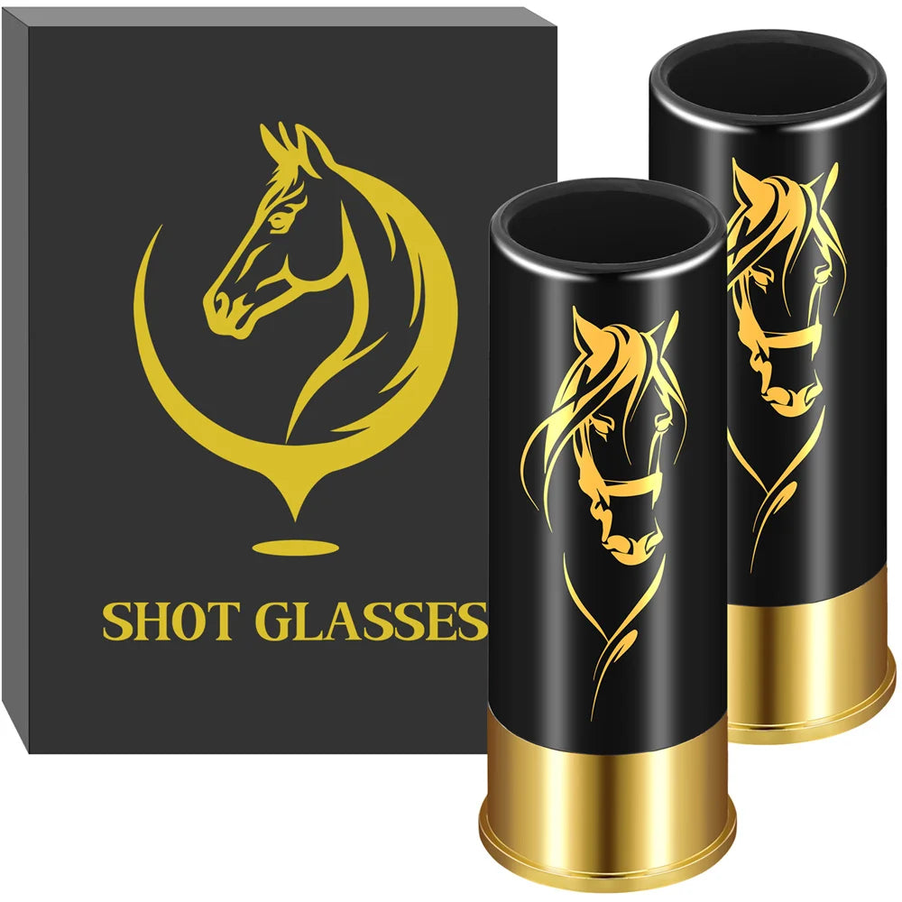 2pcs/Set Plastic Shot Glasses Horse Head Decoration 12GA Small Bullet Shot Cups Bar Party Wine Cup Gifts