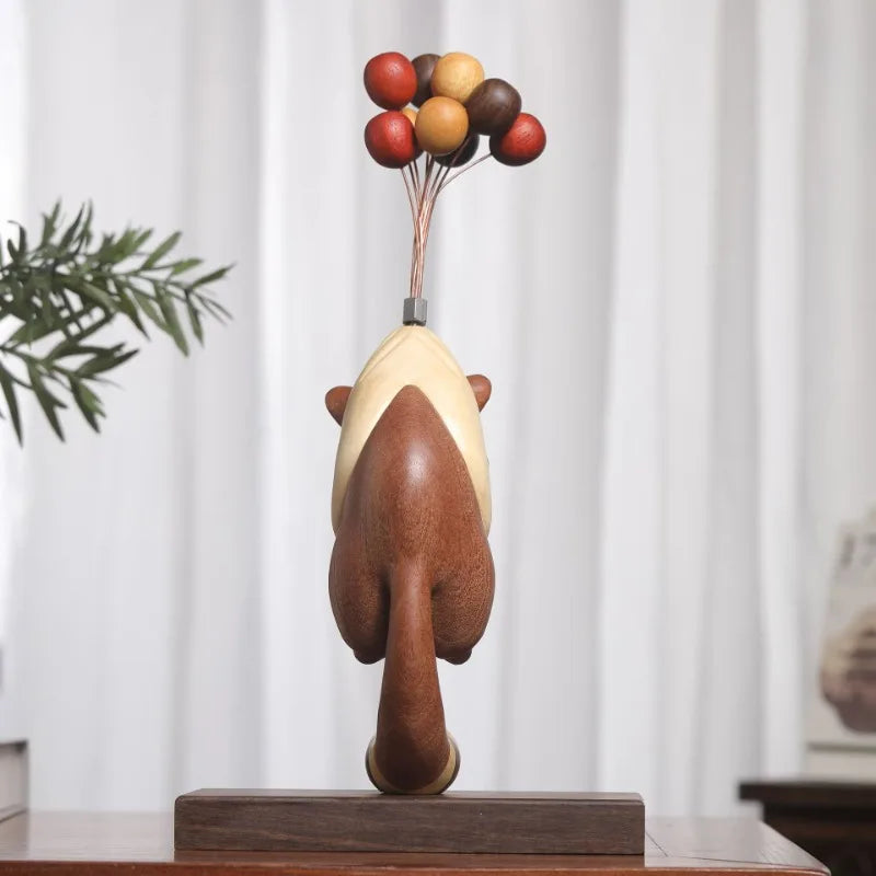 Wooden Ornaments Creative Magnetic Attraction Bear Figurines Room Miniature Desk Accessories Modern Home Decorations Funny Gifts