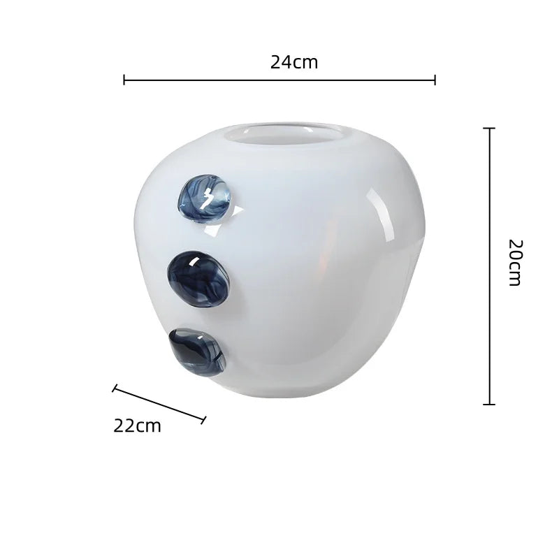 Glass Vase Creative Pebble Relief Flower Vase Flower Arrangement Accessories Terrarium Home Decoration Accessories