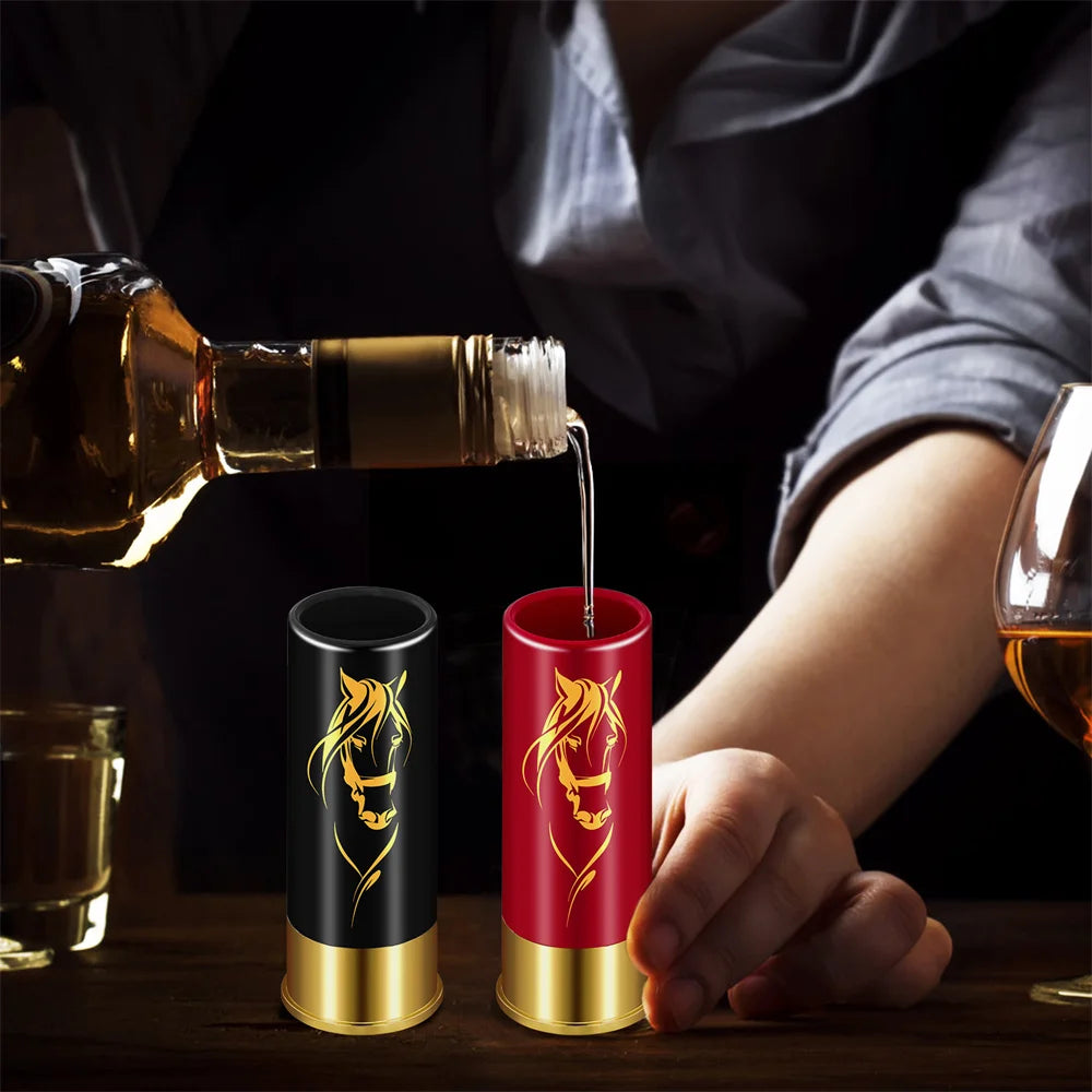 2pcs/Set Plastic Shot Glasses Horse Head Decoration 12GA Small Bullet Shot Cups Bar Party Wine Cup Gifts