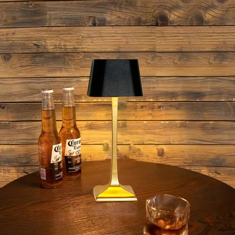 Rechargeable wireless bedroom bedside decoration simple metal touch LED table lamp creative atmosphere lamp