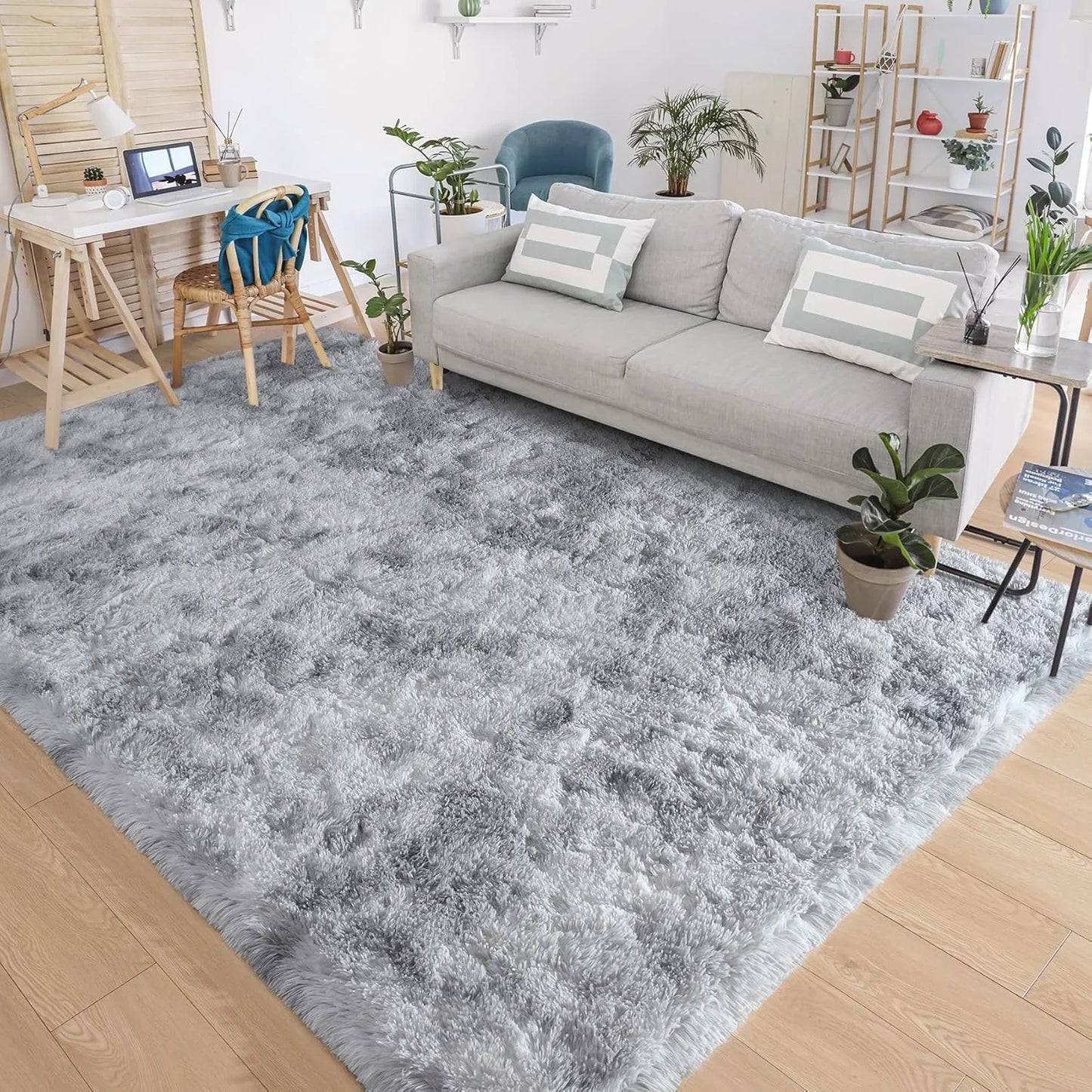 VIKAMA Tie-dye Carpet Living Room Coffee Table Cushion Shaggy Washable Bedroom Modern Scandinavian Soft Cozy Mat Home Decor Rug