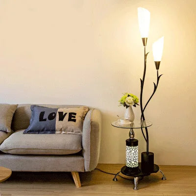 Nordic Modern Floor Lamp Led Flower Tea Table Floor Lamps For Living Room Bedroom Study Desk Lamp Home Decor Standing Lights E27