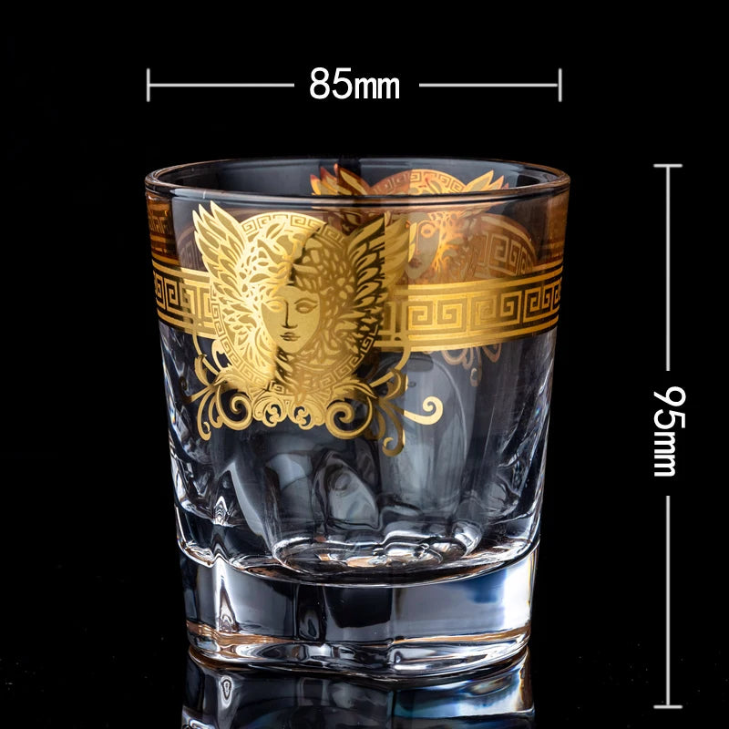 Painted Gold Glass Whisky Medusa Head Wine Glass Cup Foreign Wine Glass Multi-function Beer Glass Water Glass