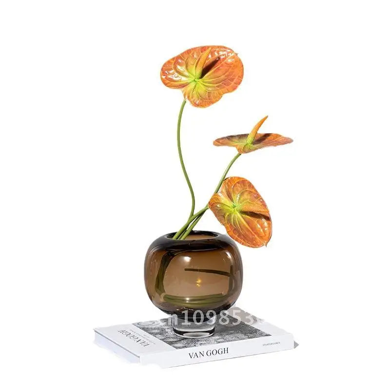 Carpenter 13-Light Luxury Glass Vase High-End Living Room Decorations with Pendulum for Flower Arranging Soft Decor Item
