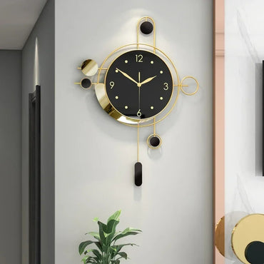 Large Metal Wall Clocks Luxury Silent Creative Pendulum Clock Living Room Gold Watches Art Nordic Home Decoration for Bedroom